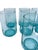 Vintage Turquoise Glass Blue Small Juice Tumblers - A Set of 7 For Sale In New York - Image 6 of 7