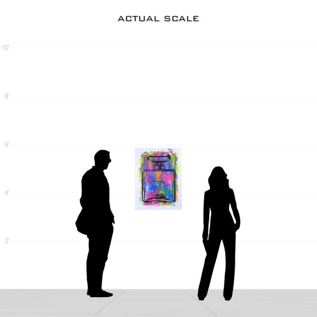 This Pop Art inspired painting features the iconic Chanel No.5 Parfum bottle. This colorful mixed media painting would...