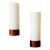 Mid Century Teak and Glass Table Lamps - Set of 2 For Sale