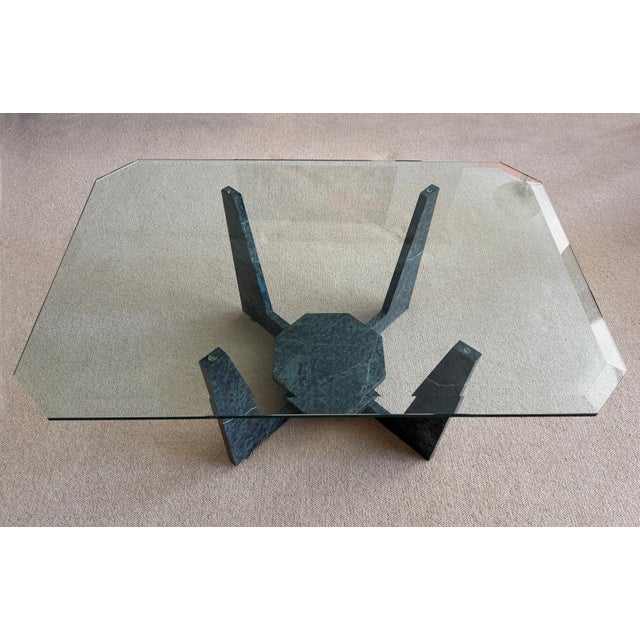 Art Deco 1980s Unique Postmodern Cultured Marble Coffee Table For Sale - Image 3 of 8