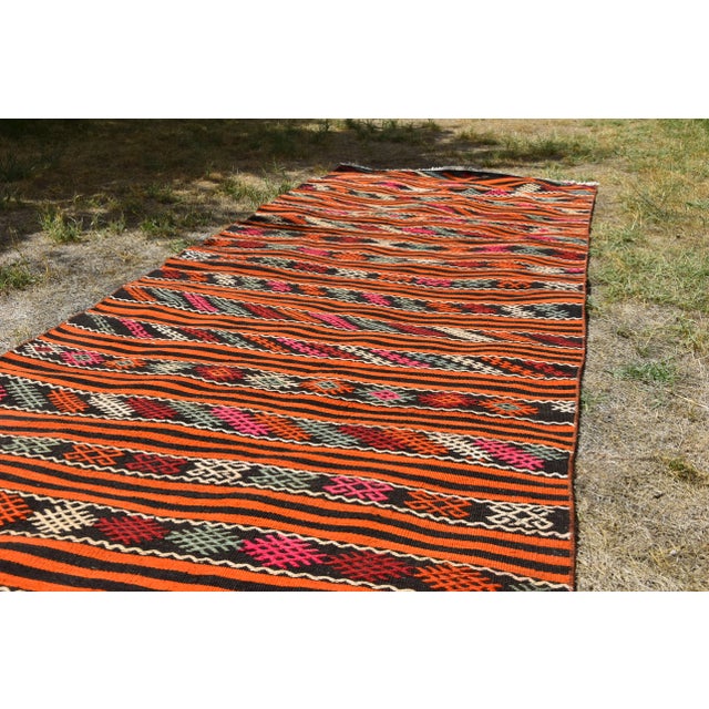 1970s Traditional Striped Large Kilim For Sale - Image 4 of 12