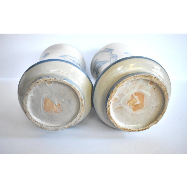 Blue Pair of Spanish Apothecary Alberelos Jars For Sale - Image 8 of 12