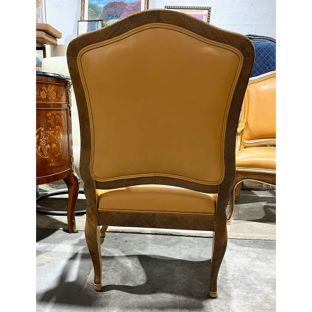 1990s Pair of William Switzer Louis XV Leather Armchairs For Sale - Image 14 of 18