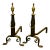 Antique-Style Hand-Forged Iron and Brass Andirons With Urn Finials – Pair For Sale