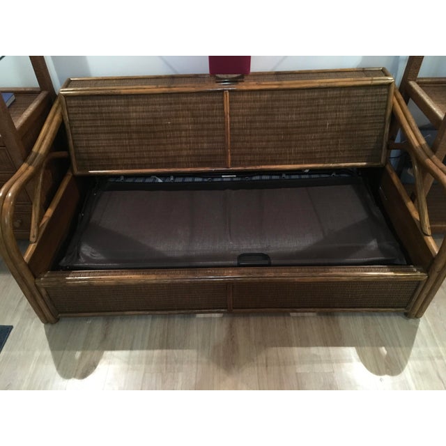 Rattan & Wicker Sleeper Settee by Henry Link for Lexington Chairish