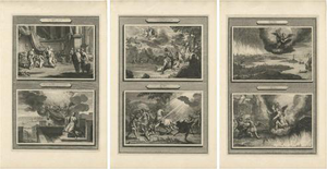 Pieter Mortier, Amsterdam Acts and Apocalypse, 1700, Etching on Paper, Set of 3