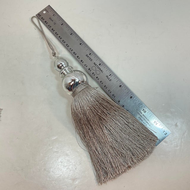 Gray Silver Gray Tassels - A Pair For Sale - Image 8 of 8