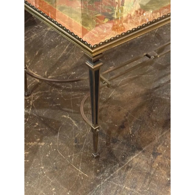 Mid 20th Century Maison Jansen Brass Coffee Table For Sale In Dallas - Image 6 of 8