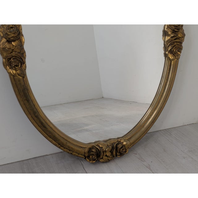 Vintage Oval Mirror in Gilded Frame, 1965 For Sale - Image 9 of 12
