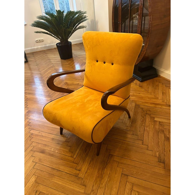 Yellow Vintage Lounge Chairs by Paolo Buffa, 1960s, Set of 2 For Sale - Image 8 of 10
