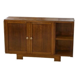 Vintage Art Deco Oak Side Table, 1940s For Sale