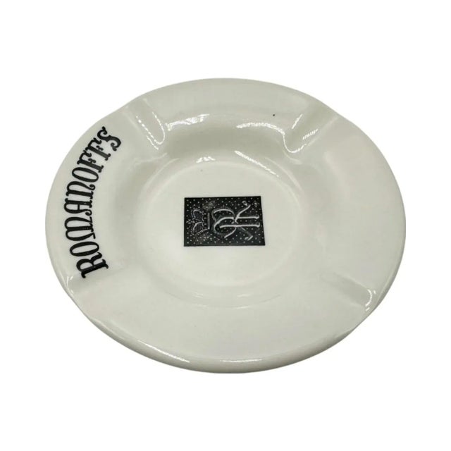 Ivory Vintage Romanoff's Restaurant Beverly Hills Ca Ashtray Dish Hollywood For Sale - Image 8 of 12