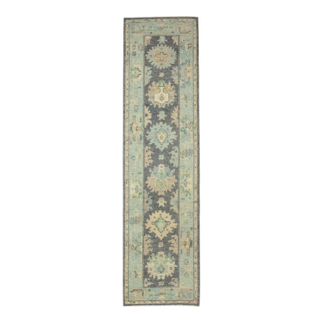 Turkish Oushak Runner Rug 2'10" x 10'10" #17136 For Sale