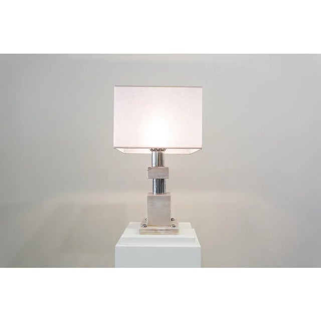 1960s Table Lamp in Marble and Steel, 1960s For Sale - Image 5 of 8