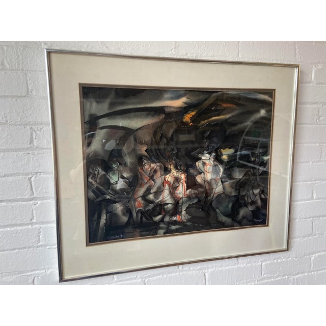 Tibor Nyilasi Original Watercolor Abstract Artwork - Signed, Framed, and Titled “Escape” For Sale - Image 11 of 11