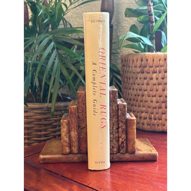 1970s Italian alabaster books bookend pair in earthy color tones. Marked made in Italy on base. Most items found at Pub &...