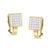 Contemporary 14K Yellow Gold 3-1/5 Cttw Princess Cut Diamond �� Square Invisible Set Grid Huggy Style Omega Back Stud Earrings (G-H Color, VS1-VS2 Clarity) For Sale - Image 3 of 6