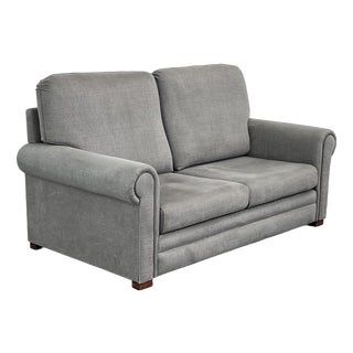 Two-Seater Sofa wit Lounge Chair in Gray Fabric, Set of 2 For Sale