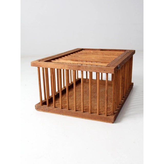 Brown Vintage Wooden Farm Crate For Sale - Image 8 of 11