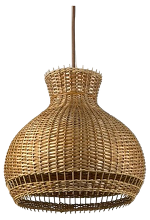 Austrian Rattan & Wicker Pendant, 1950s