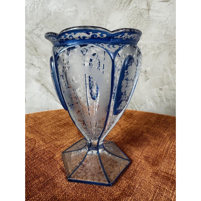 Vintage Bohemian Crystal Vase, 1920s For Sale - Image 9 of 10