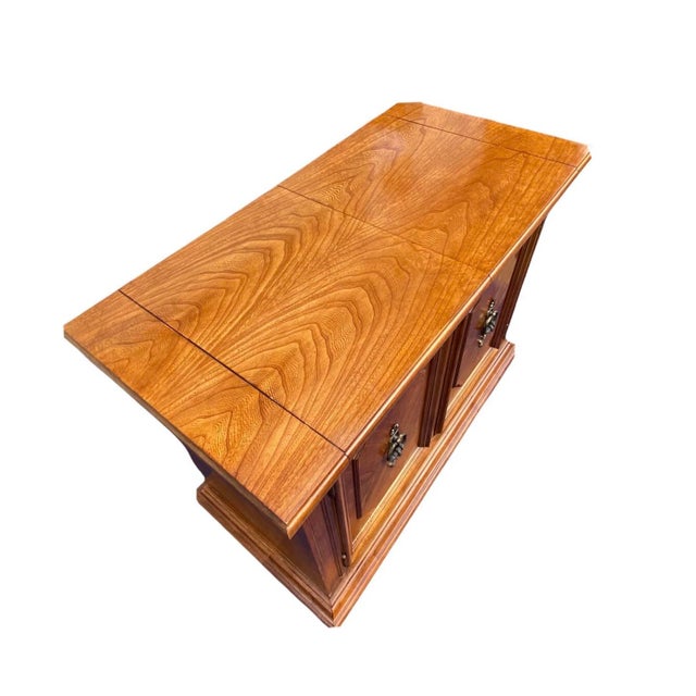 Stanley Furniture 1970s Stanley Walnut Neoclassical Hollywood Regency Flip Top Server / Buffet / Bar For Sale - Image 4 of 8