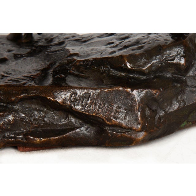 Fine Antique French Bronze Sculpture of Bison and Jaguar by Georges Gardet For Sale - Image 13 of 18