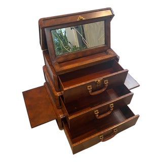 1970s Maitland Smith Stacking Suitcase Chest For Sale