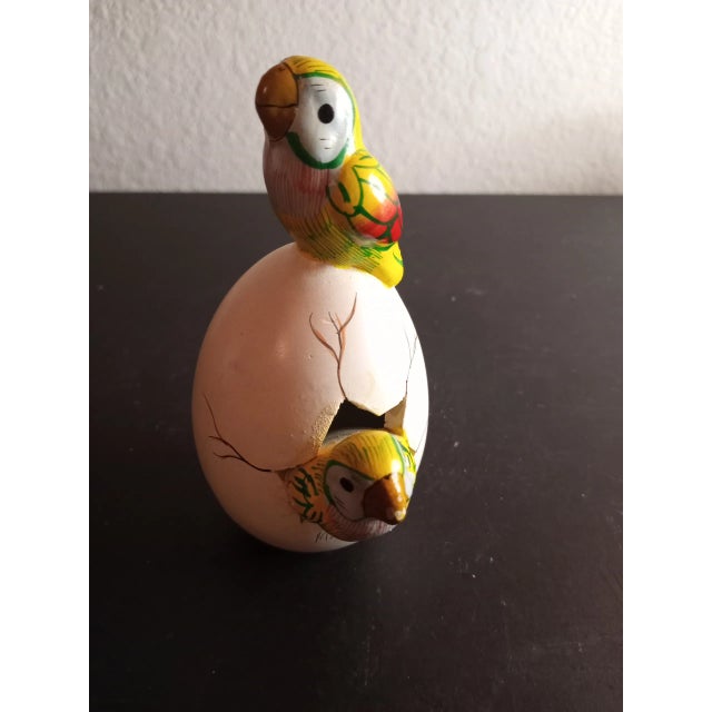 1960s Mexico Ceramic Egg With Hatching Toucans Sculpture For Sale - Image 5 of 7