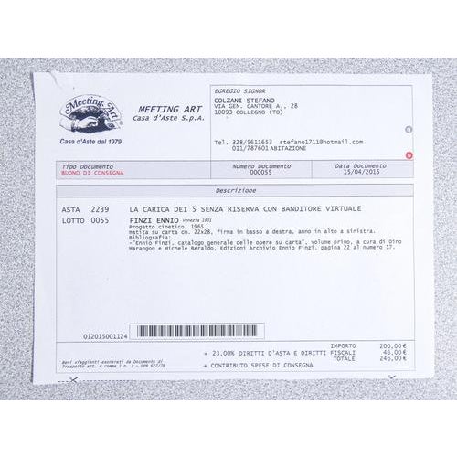 Ennio Finzi, Kinetic Project, 1965, Drawing on Paper For Sale - Image 9 of 10