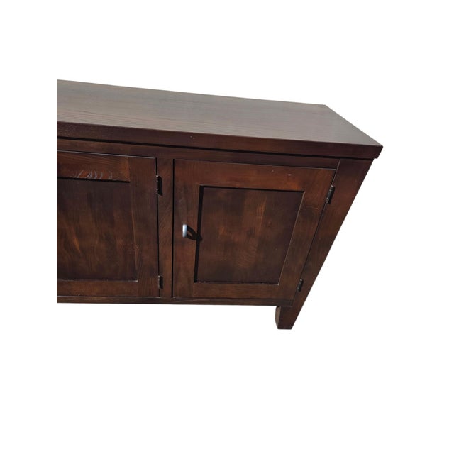 Vintage Ethan Allen Horizons Buffet Sideboard Dark Walnut Buffet Console Cabinet For Sale - Image 11 of 18