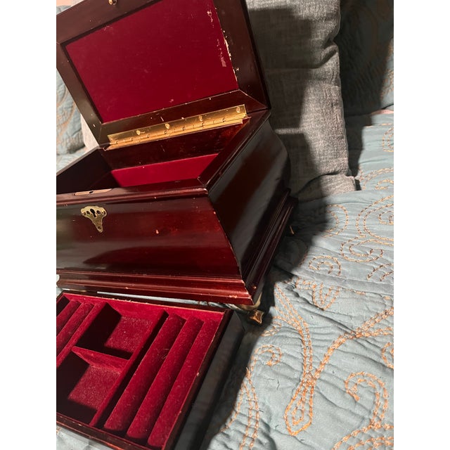 Vintage Mahogany Jewelry Box From “The Commodore” Collection by Rosalco For Sale - Image 6 of 12