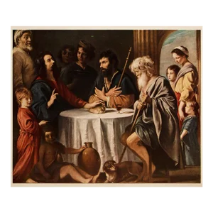 1955 After Louis Le Nain "The Pilgrims at Emmaus", Vintage Full-Color Print