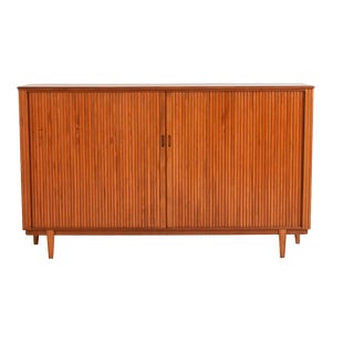 Scandinavian Teak Highboard with Shutters, 1960s For Sale