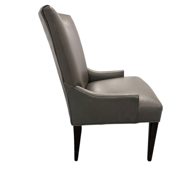 Arhaus Arhaus Rhen Leather Side Arm Chair - Showroom Sample For Sale - Image 4 of 11