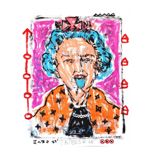 Crown With Sass - Original Pop Street Art Acrylic Painting on Newspaper by Gary John