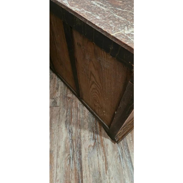 Brown Renaissance Style Buffet in Oak with Marble Top For Sale - Image 8 of 12