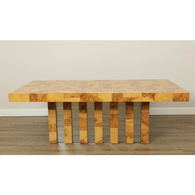 Mid-Century Modern Paul Evans Burlwood & Chrome Cityscape Dining Table For Sale - Image 3 of 13