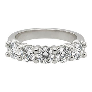 Platinum Diamond Band, Size 6.5 For Sale