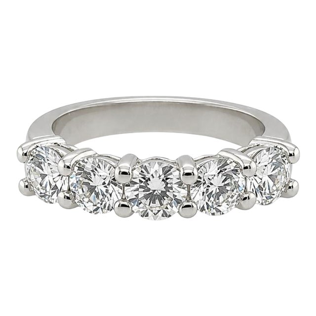 Platinum Diamond Band, Size 6.5 For Sale