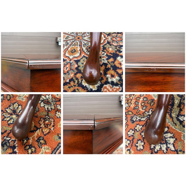 1990s Henkel Harris Queen Anne Solid Mahogany Octagonal Jefferson Table #5400 For Sale - Image 15 of 15
