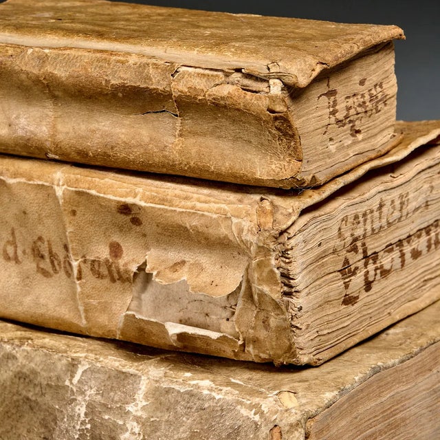 Lot of 4 Rare Antique 17th Century Fine Vellum Wrapped Bound Latin Books 1600's For Sale - Image 10 of 10