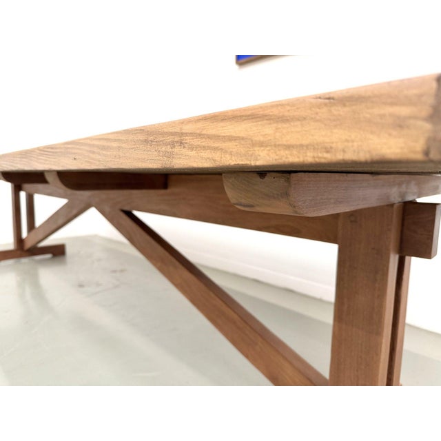 Large Refectory Table in Pine and Beech with X-Shaped Base, 1970s For Sale - Image 18 of 18