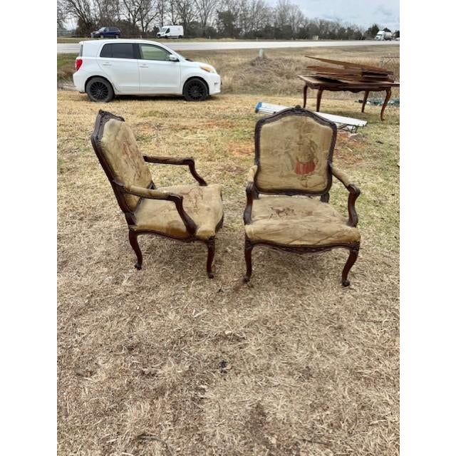 Large 19th Century French Louis XV Solid Walnut Bergere Chair or Armchair- A Pair For Sale - Image 18 of 18