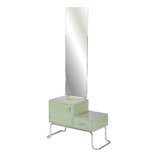 Art Deco Chrome and Steel Dressing Mirror from R. Slezak, Czech, 1930s For Sale