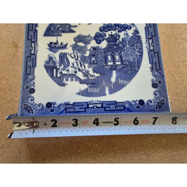 Late 20th Century Johnson Brothers Blue Willow Square Ceramic Trivets - a Pair For Sale In Palm Springs - Image 6 of 6