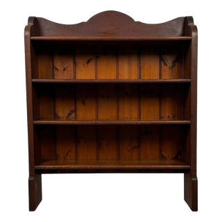Early 20th Century Antique English Oak Open Bookcase For Sale