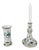 Vintage Porcelain Set Gilded Vase and Candlestick from Meissen, Germany, 1950, Set of 2 For Sale
