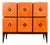Two-Drawer Diamond Chest of Drawers in Orange-Stained Pear Wood from Aymeric Lefort For Sale