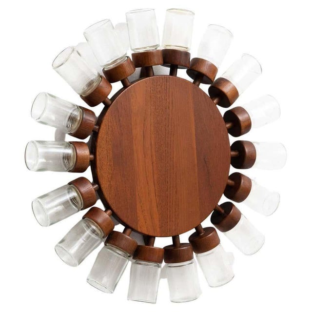 Danish Round Spice Display in Wood, 1950s, Set of 19 For Sale - Image 18 of 18